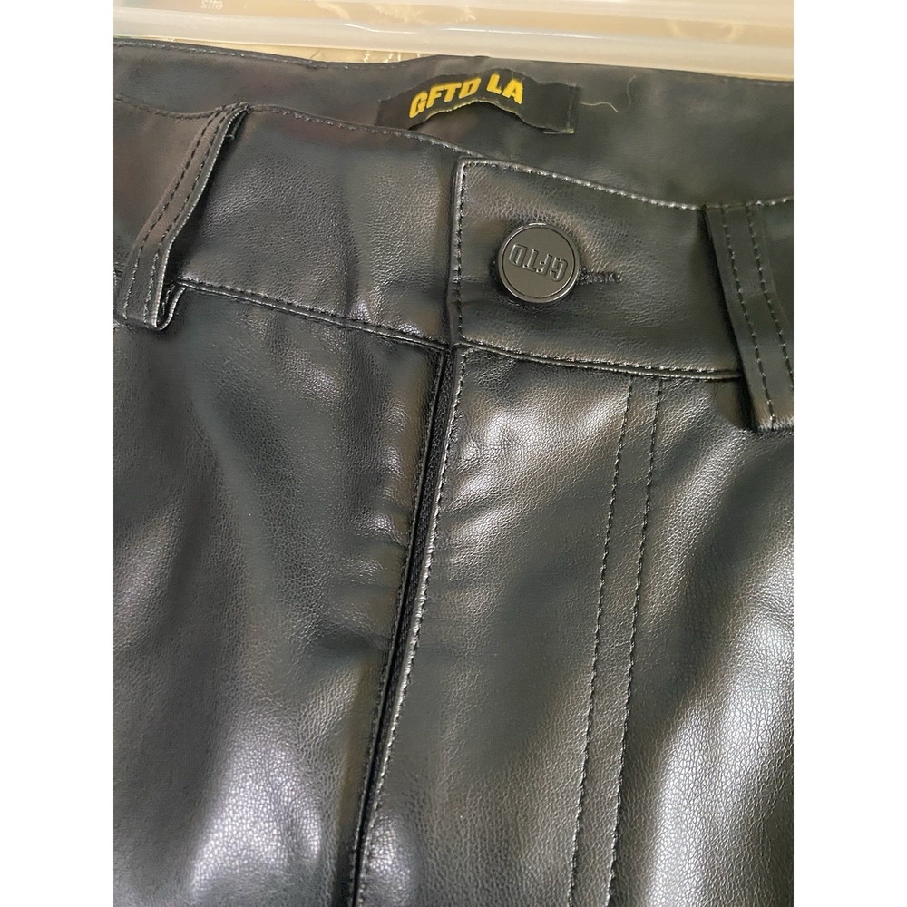 GFTD LA Graphic Denim Leather Pants Size 30 - Picture 3 of 9